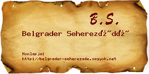 Belgrader Seherezádé névjegykártya